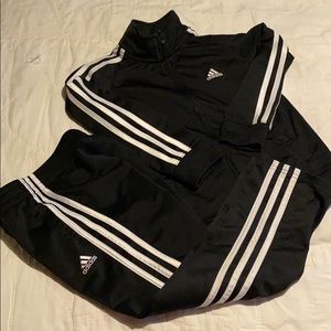 Adidas Black Track Jacket and Pants size 6 boys